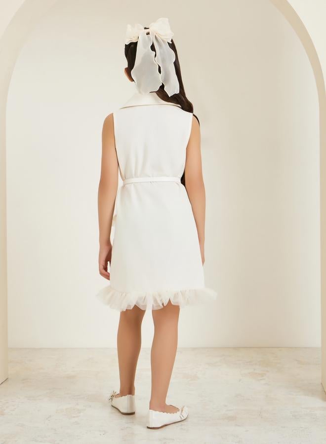 ستايلي فستان بلا أكمام مع حزام - Image 3